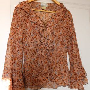 Beige XOXO Floral Top